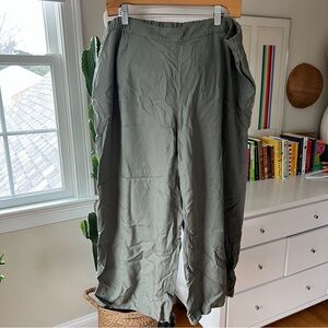 J. Jill Wide Leg Cropped Pull On Tencel Lyocell Pants Size XL